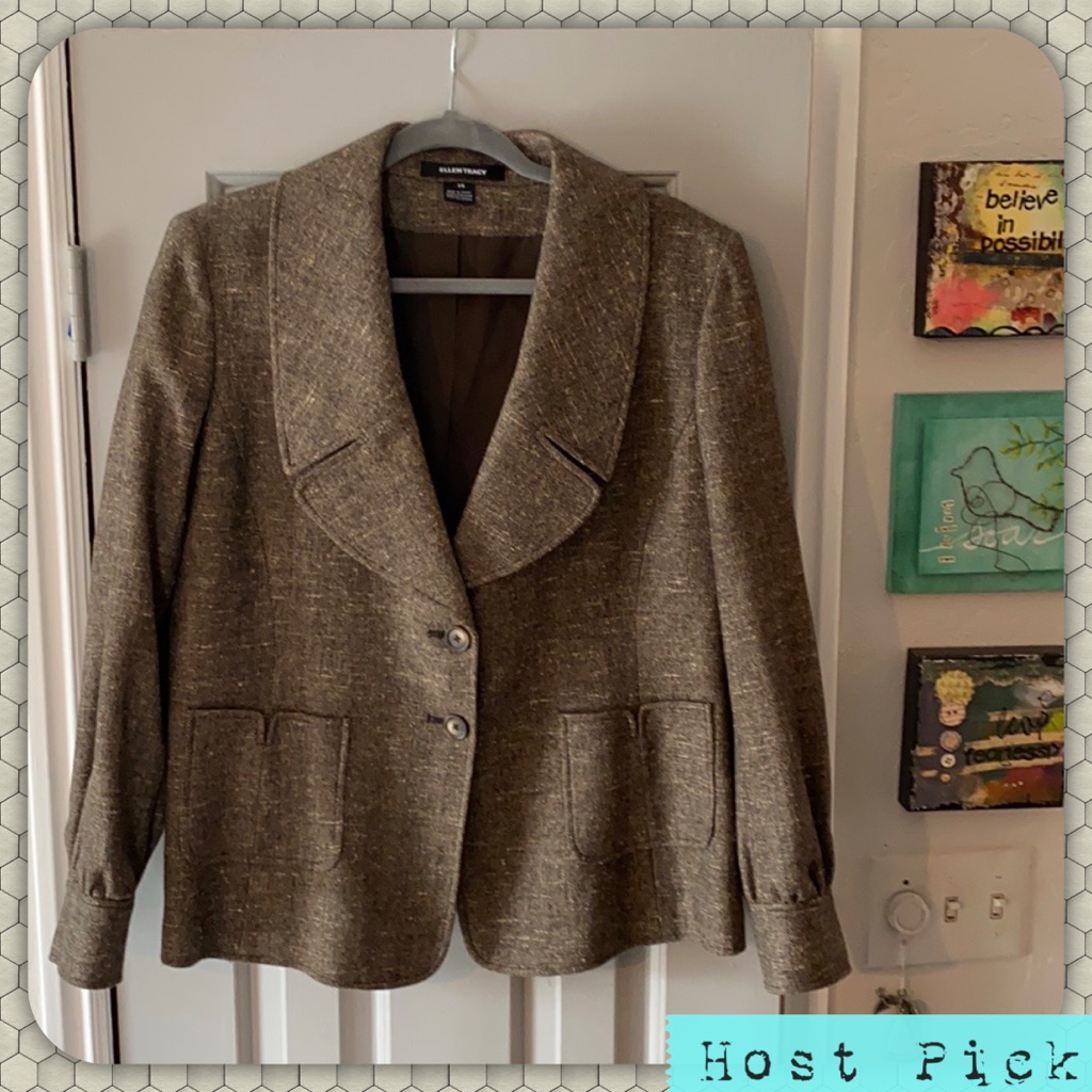 Hp Ellen Tracy Brand New Tweed Blazer